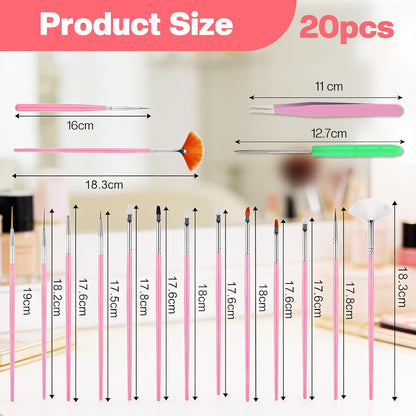Qianyu 20Pcs Cake Decorating Brushes Cookie Decorating Tool Set Cake Fondant Paint Pastry Brush Curved Tip Tweezers Pasta Tweezers Sugar Stir Needle for Christmas Sprinkles Baking