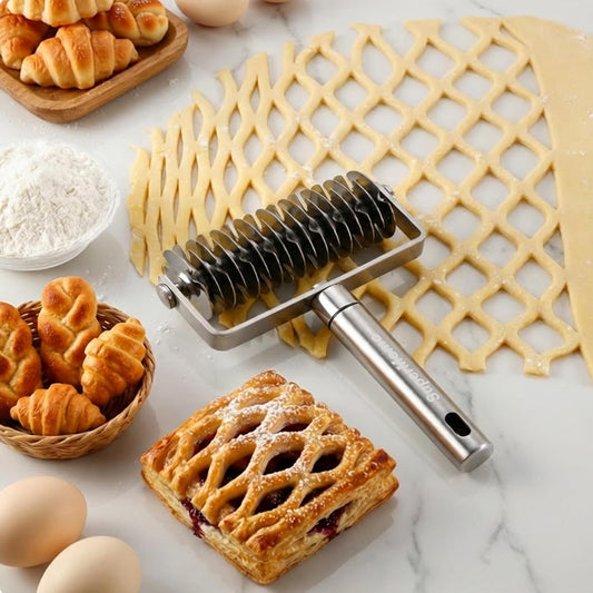 lattice pastry cutter-Pastry Lattice Roller Cutter -Create perfect lattice dough at home for pies, pizza, bread, and Beef Wellington.