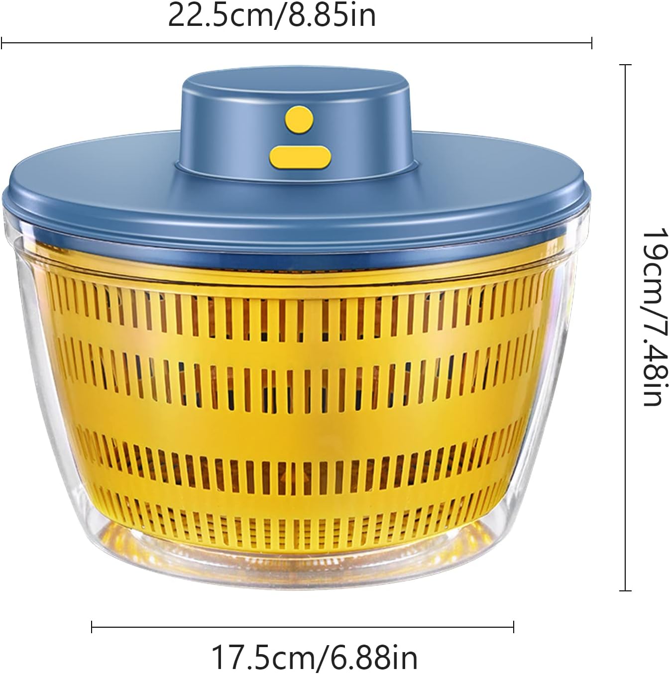 Electric Salad Spinner, 4L Lettuce Spinner Large Capacity USB Chargeble Fruit Vegetable Washer Dryer for Home Kitchen (Gray)