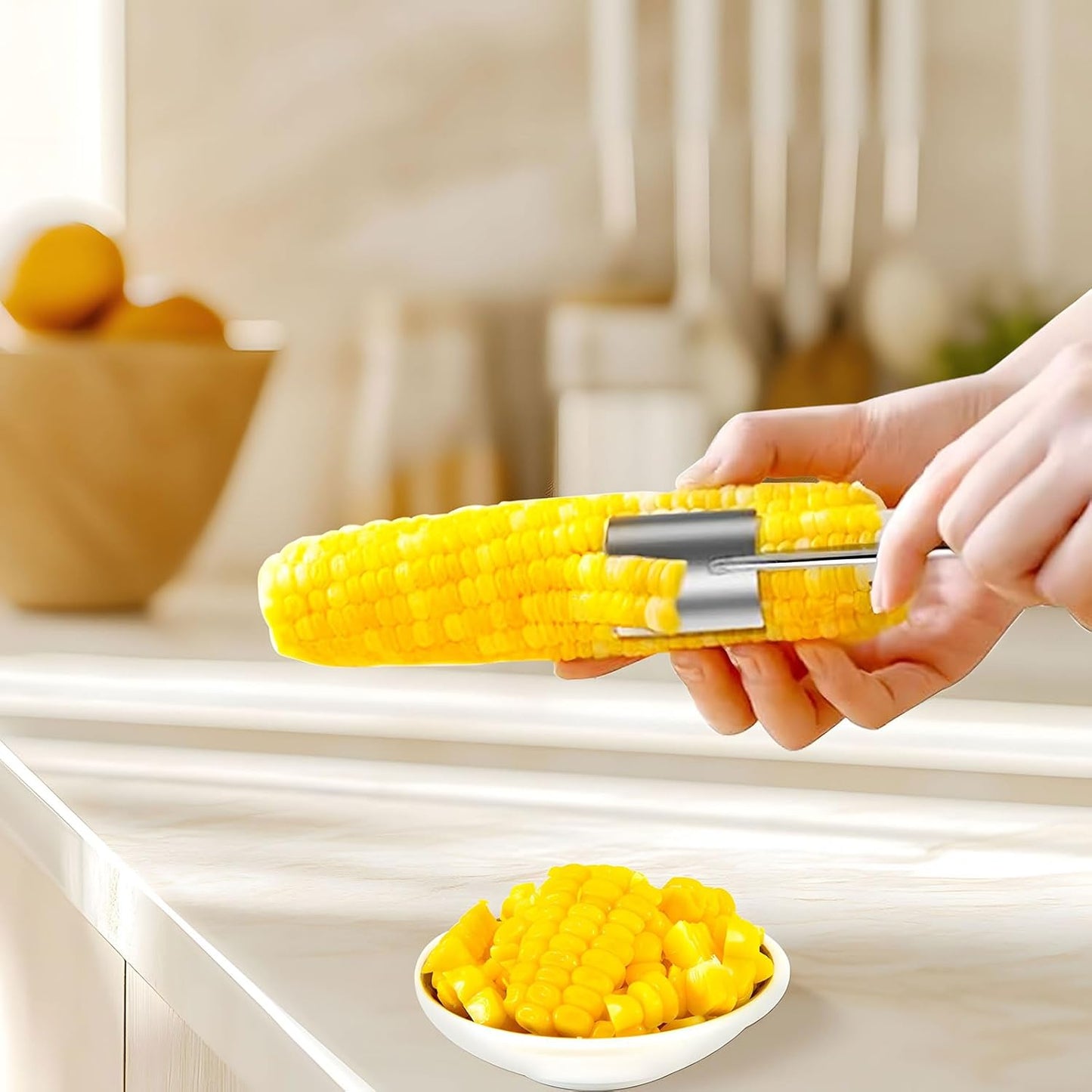 Upgrade 2 Pack Corn Peeler Stainless Steel Corn Cob Stripper Tool Corn Thresher from the Cob, Removes Corn Kernels From Corn Cobs In Seconds, Kitchen Gadget Set