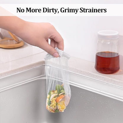 200 PCS Kitchen Sink Drain Strainer Mesh Bag and PP Extraction Box, Disposable Mesh Sink Strainer Bags for Collecting Kitchen Food Waste Leftover Garbage
