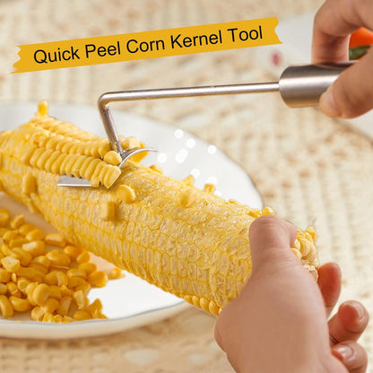 NEW Long Handle Stainless Steel Corn Peeler & Stripper,Corn Cob Stripper,Easy Clean Corn Peeler Corn Cob Stripper Tool