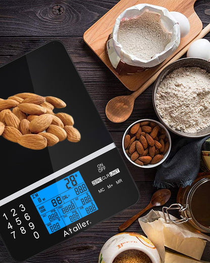 Smart Food Scales with Nutritional Calculator, Smartphone App with 26 Nutrients Tracking, Calorie, Marco, Digital Kitchen Weight Grams and Ounces for Weight Loss, 11 Pounds, Stainless Steel