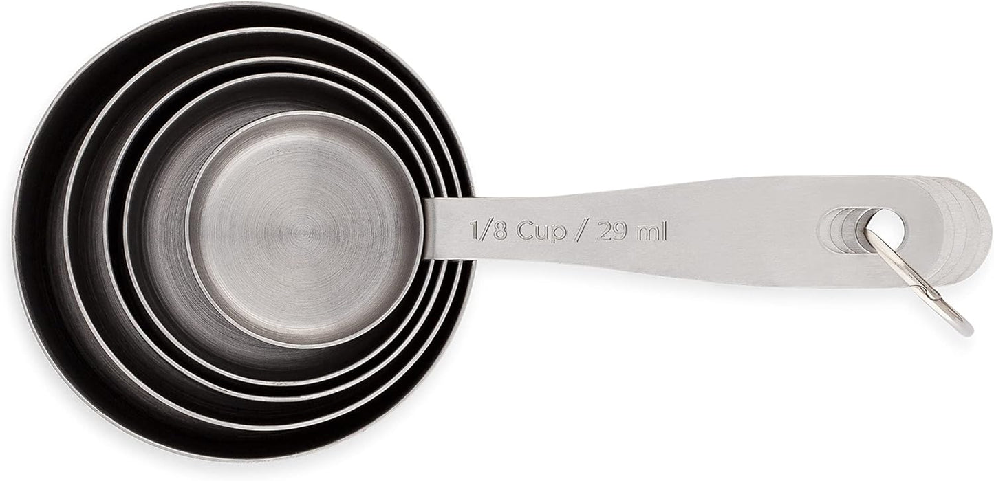 husMait Stainless Steel Measuring Cups & Spoons - 10 Piece Heavy Duty Measuring Cups & Spoons Set for Dry Foods, Spices or Liquids