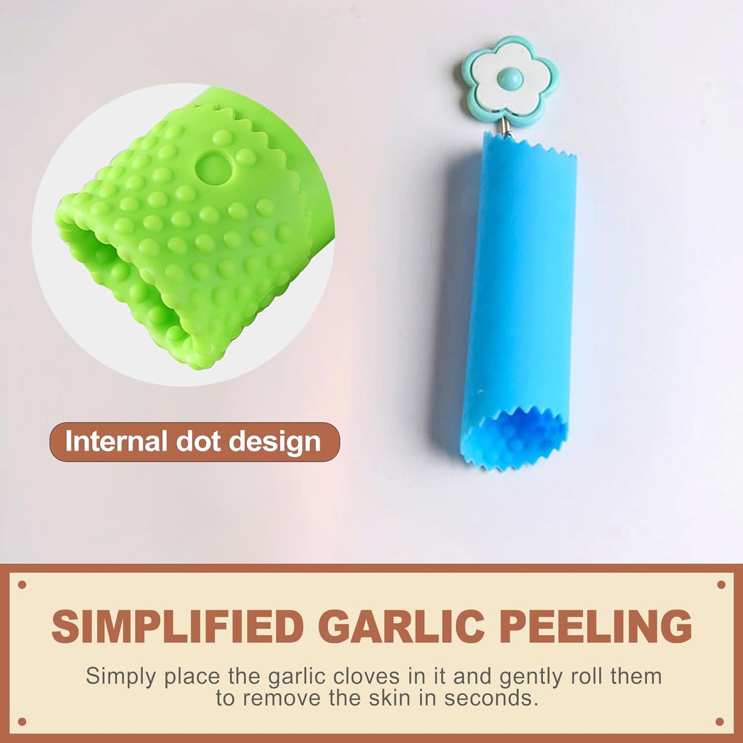 3 Pcs Silicone Garlic Peeler Tube Roller Manual Garlic Skin Remover Tool for Easy Peeling Sturdy Kitchen Gadget for Home Cooking Dishwasher
