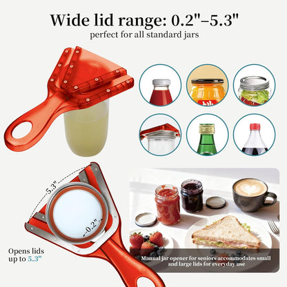 Jar Opener for Weak Hands & Seniors with Arthritis – Easy Twist-Off Lid & Bottle Opener – Ergonomic Non-Slip Handle, Unique Kitchen Gadget & Ideal Christmas Gift for Elderly, Women & Men (Gray)