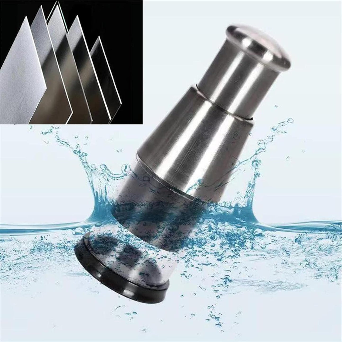 Silver Pressed Garlic Chopper - Multi-Functional Manual Garlic Press and Masher, Stainless Steel 304 Multi-Purpose Kitchen Aid