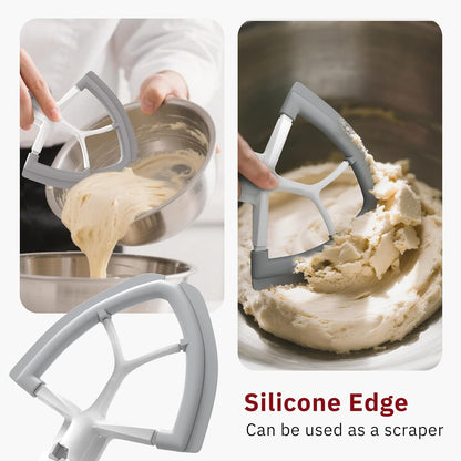 Flex Edge Beater 3Pcs for KitchenAid Mixer Attachments and Accessories Compatible with 4.5-5 Quart Tilt-Head Stand Mixers (K45WW 6-Wire Whip, 4.5-5QT Flat Beater Paddle, 4.5-5QT Dough Hook Attachment)