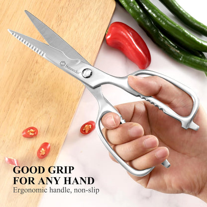 Sunnecko Kitchen Scissors All Purpose Heavy Duty Scissors Titanium Coated, Kitchen Shears for Food, Micro Serrated with Detachable Blades