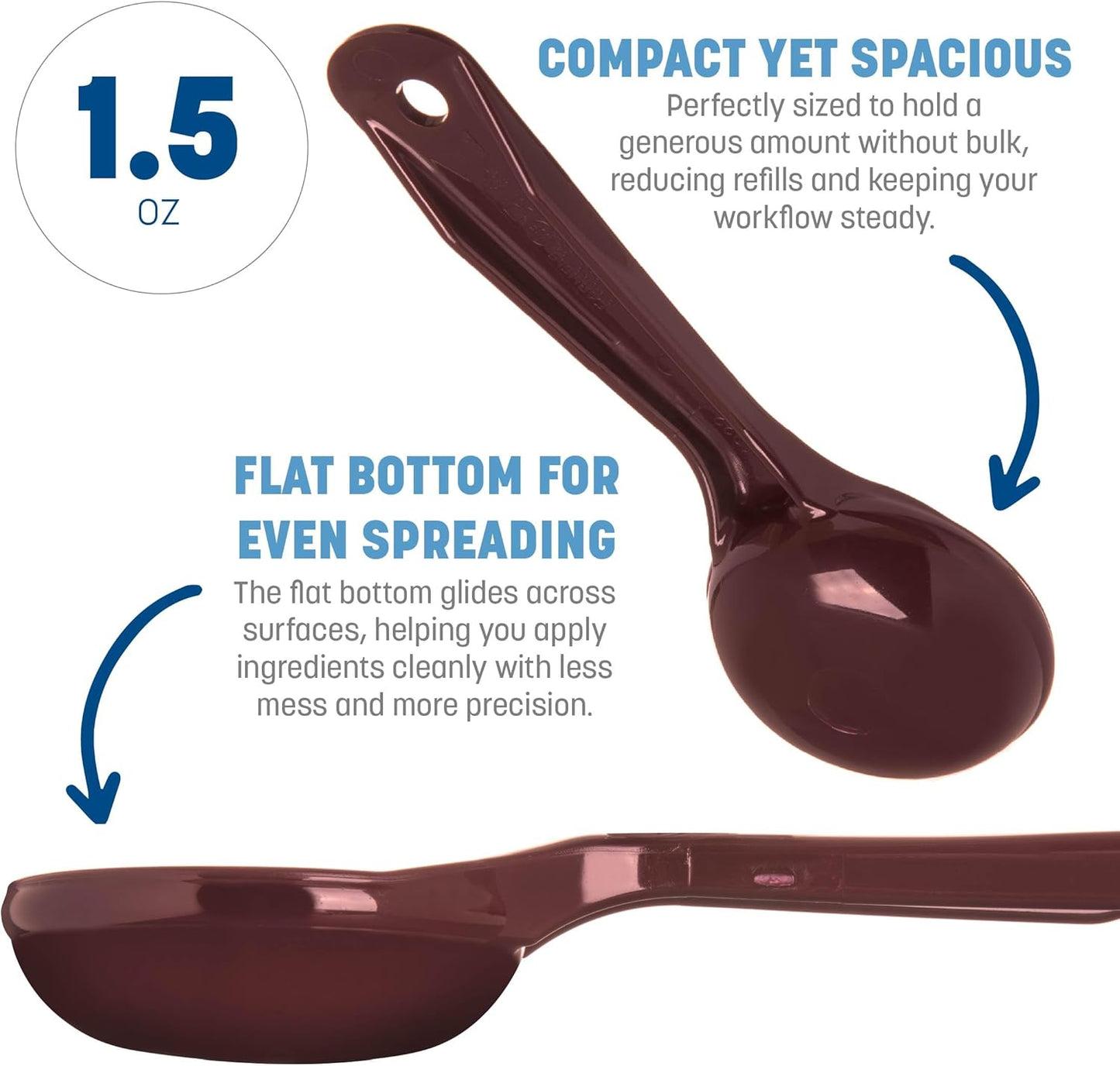 Carlisle FoodService Products 492104 Measure Miser Solid Measuring Spoon with Short Handle, 1 Ounce, Yellow