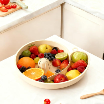 CRIVERY Snail-Shaped Fruit Washer, Automatic Vegetable and Fruit Washer, Multipurpose Rinse Drain Basket, Spinner Bowls, Beige, Plastic, Modern, Sink-Strainers