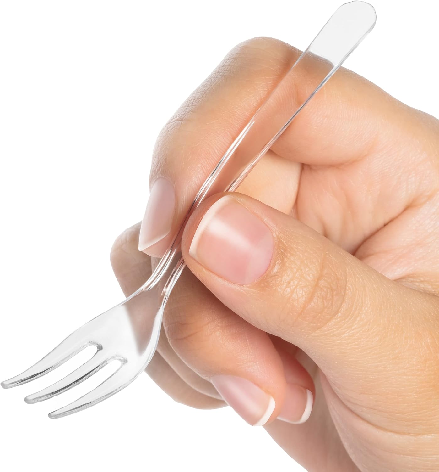 Loreso Plastic 50CT Mini Clear Dessert Spoons For Miniature Dessert Cups, Tasting Party, Sampling, Ice Cream, Small Catering Supplies - Reusable BPA Free Pack of 50