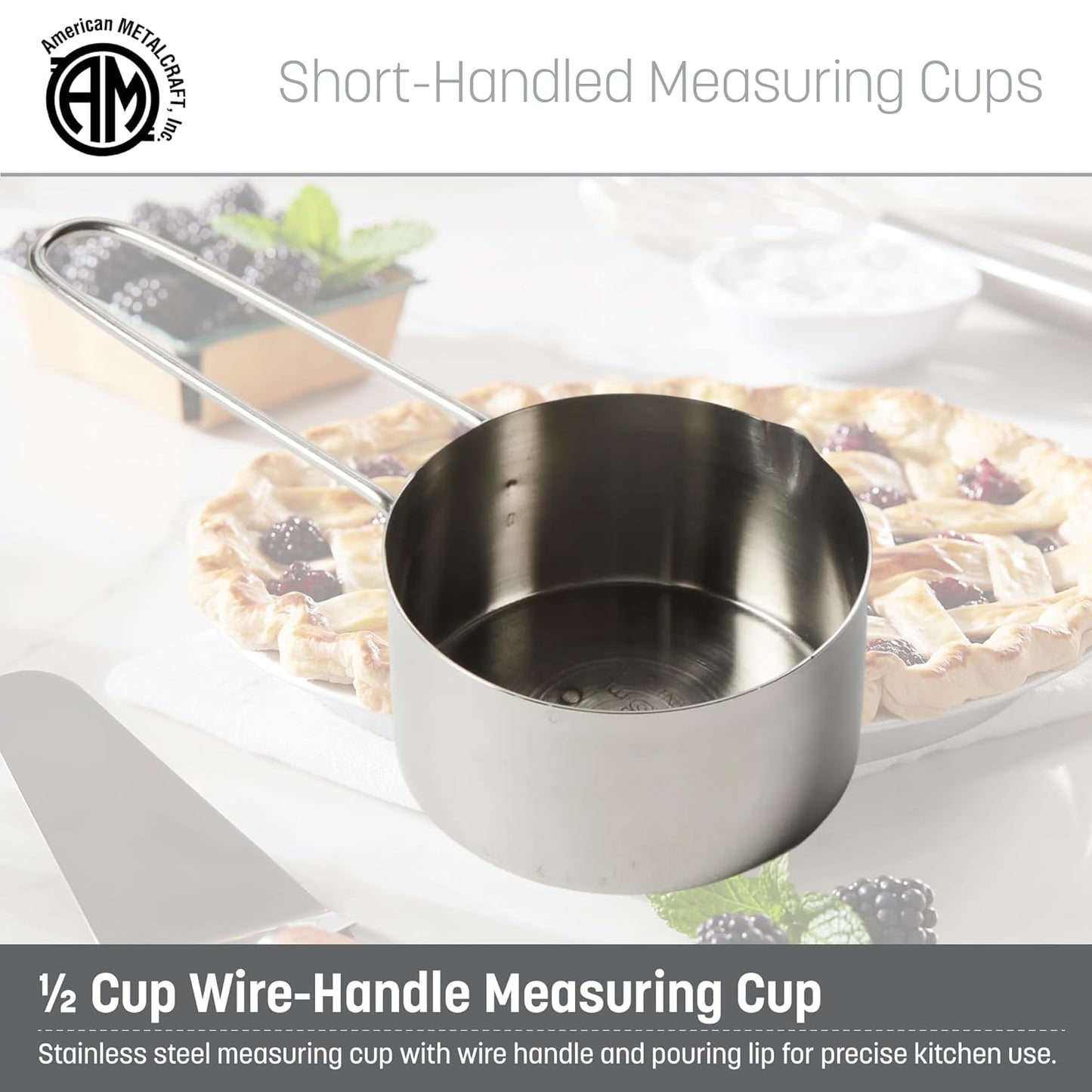 American METALCRAFT, Inc. 1/3 Stainless Steel Measuring Cup, Silver