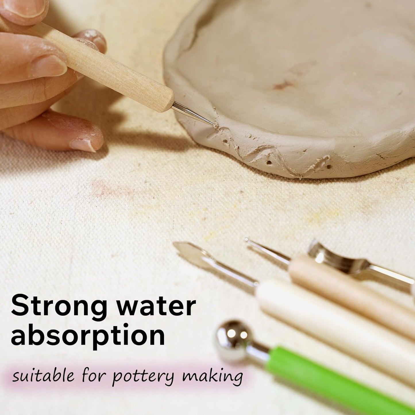 Professional Clay Rolling Pin, 17 Inch Non-Stick Clay Roller for Pottery and Slab Making –Duty Pottery Tool with Ergonomic Handles, Essential for Art Studios