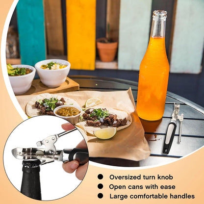 Gisafai 20 Pcs Can Opener Manual Bulk Smooth Edge with Sharp Blade and Soft Non Slip Grip Handle Heavy Duty Handheld Safety Can Opener for Kitchen Restaurant, Black and Silver