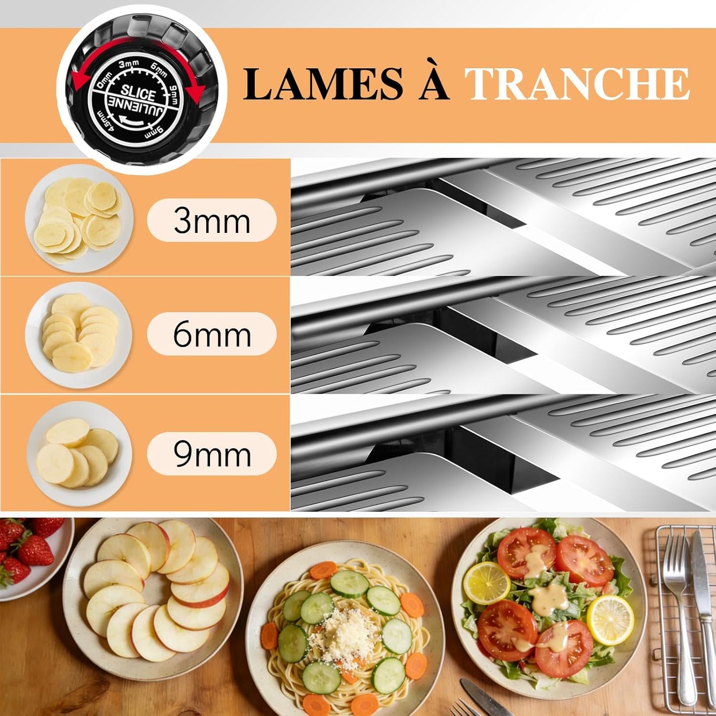 MASTERTOP Mandoline Slicer, 5 in 1 Mandoline Food Slicer for Kitchen,Stainless Steel Mini Vegetable Slicer with Safety Glove & Cleaning Brush,Adjustable Vegetable Chopper for Potatoes