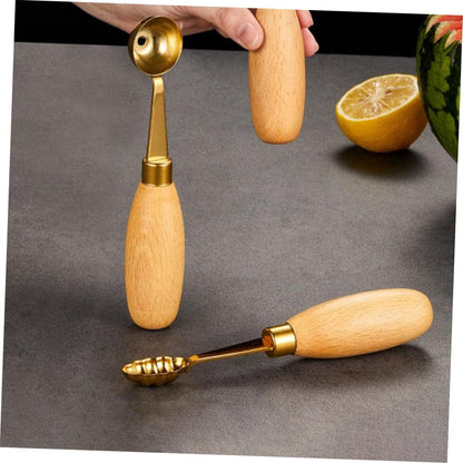 SMASOLO 4Pcs Melon Baller with Smooth Polished Heads for Ice Cream Fruit and Melon Scooping Lightweight Dessert Ball Maker for Home Cafe and Restaurant Use