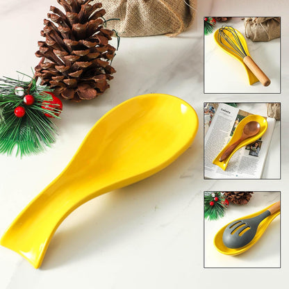 Spoon Rest for Stove Top, Ceramic Large 8.7 Inch Spoon Holder for Kitchen Counter, Porcelain Utensil Rest for Ladle, Spatula, Housewarming Gifts, Dishwasher Safe and Heat-Resistant, Blue(1 PC)