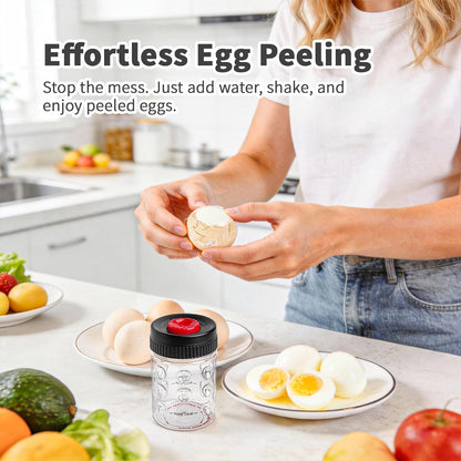 Luvan 2-in-1 Egg Peeler & Piercer Tool for Hard-Boiled Eggs – Built-in Hole Puncher & Quick Shake Egg Shell Remover for Cooking, Salads, Deviled Eggs, Breakfast Prep