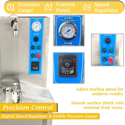 Commercial Automatic Pineapple Peeler, Electric Pineapple Coring Machine, 260pcs/h Stainless Steel Fruit Peeler for Food Processing & Central Kitchen, 110V