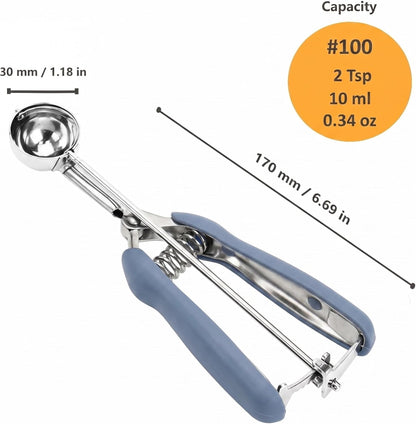 Cookie Scoop, Ice Cream Scoop, 1Tbsp/15 ml/0.5oz Cookie Scoops for Baking, 18/8 Stainless Steel Cookie Scooper for Baking, Ice Cream Scooper with Trigger Release, Cookie Dough Scoop with Non-slip Grip
