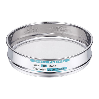 PATIKIL 325 Mesh(0.045mm) Lab Sieve, 3.9"(10cm) Diameter Sifting Screen 304 Stainless Steel Wire Cloth Fine Mesh Sieve for Industrial Laboratory Home Soil Sifter Dry Sift Screens Hash - Colors A