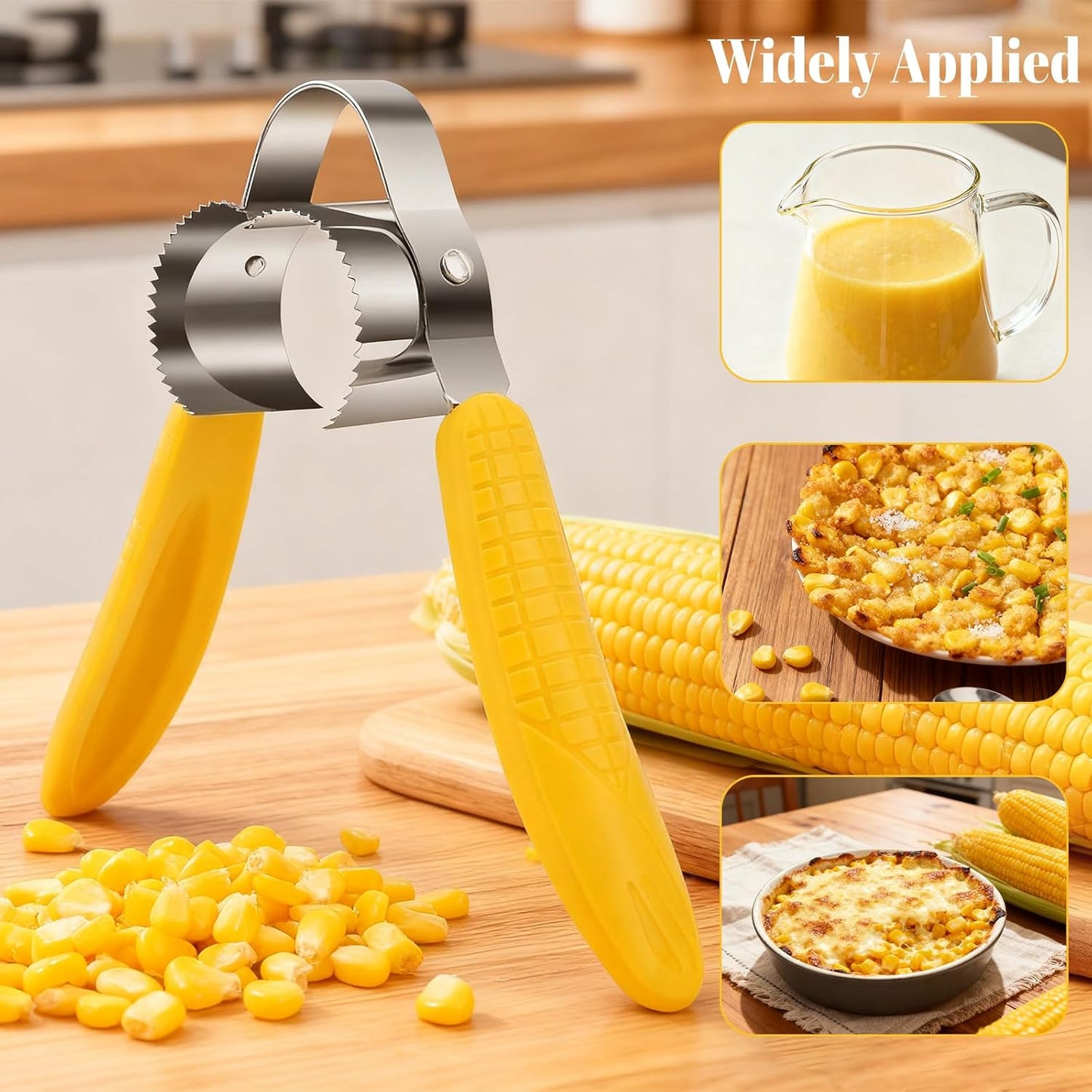 Stainless Steel Corn Peeler for Corn on the Cob,Corn on the Cob Stripper Tool with Adjustable and Non-Slip Handle