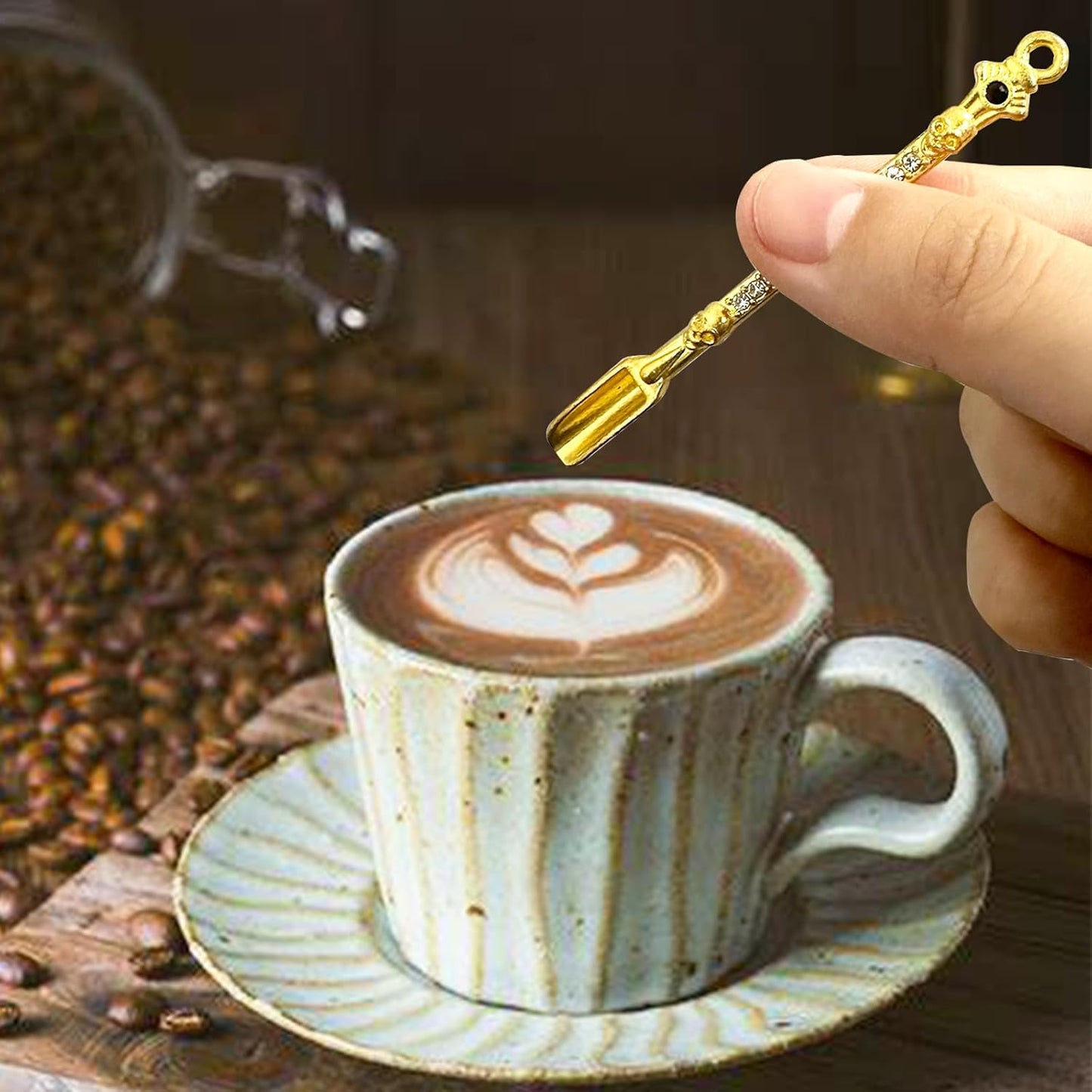 15PCS Mini spoons Necklace Charm Keychain Accessory Measuring Spoon for Coffee Sugar and Tiny Spoons for Daily DIY Pendant Mini Spoon Keychain Ideal Kitchen Tool