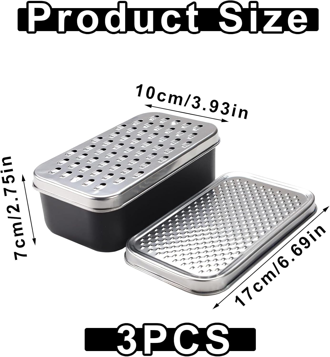 Cheese Grater With Container,Box Grater Cheese Shredder Lemon Zester,Kitchen Stainless Steel Food Grater,Perfect For Hard Parmesan Or Soft Cheddar Cheeses,Ginger,Butter Etc