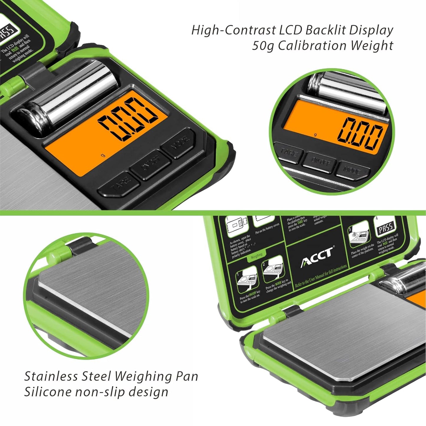 Precision Pocket Scale, 200gx0.01g Jewelry gram Scale, Digital Food Scale with LCD Display, one-Click Conversion 6 Units, Mini Scale for Kitchen/Powder/Coffee/Coins(Battery Included)