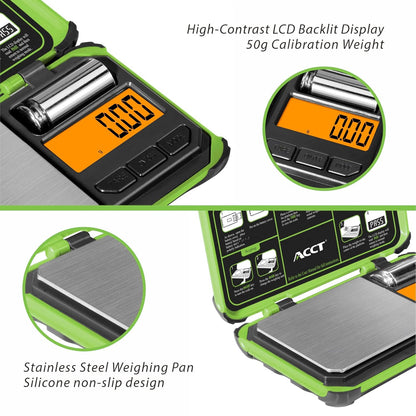 Precision Pocket Scale, 200gx0.01g Jewelry gram Scale, Digital Food Scale with LCD Display, one-Click Conversion 6 Units, Mini Scale for Kitchen/Powder/Coffee/Coins(Battery Included)