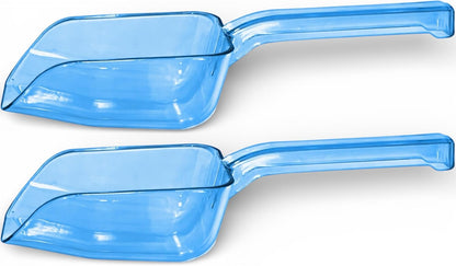 Ice Scoop for Freezer, 2-Pack 8 Oz Each, Plastic Ice Scoop for Ice Machine, Small Ice Scoopers for Freezer Bin, Clear Blue