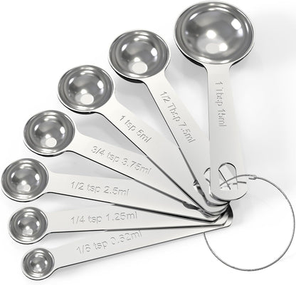 TILUCK Stainless Steel Measuring Spoons Set,Coffee Scoop Spoon,Kitchen Gadgets for Cooking & Baking,Set of 6