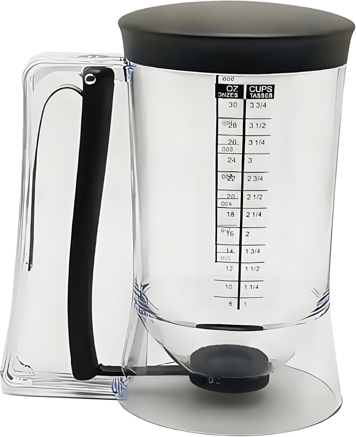 Pancake Batter Dispenser with Measuring Label, 4 Cup Capacity, 900ml With Squeeze Handle Kitchen Dispenser Bottle for Pancakes, Waffles, Muffins, Green