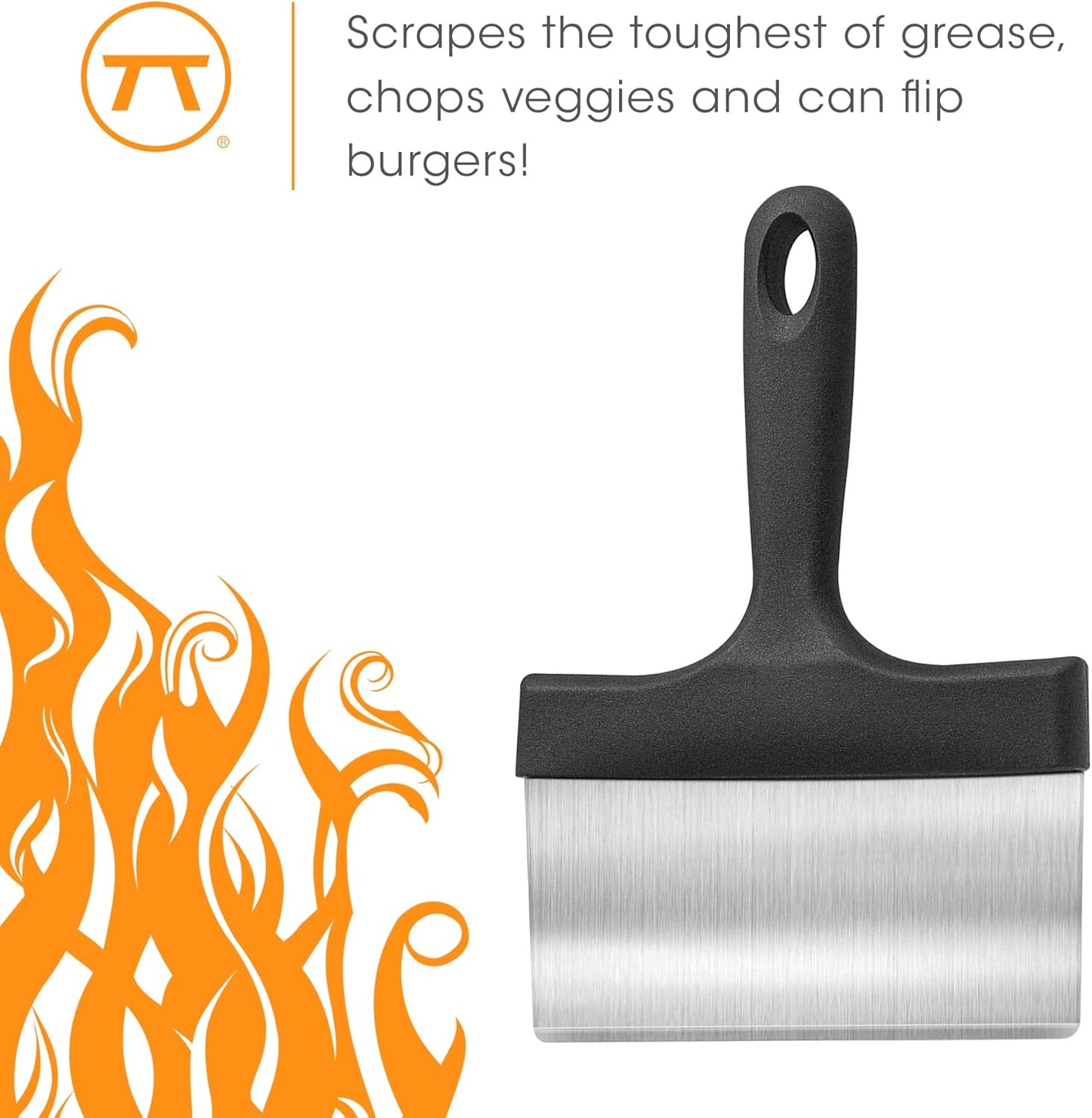 Outset Griddle Scraper and Cleaner, Stainless Steel Griddle Cleaner