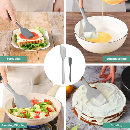 Silicone Spatula Set, Premium Spatulas Silicone Heat Resistant 2 Small & 2 Large Flexible Scraper for Nonstick Cookware, Rubber Spatula for Kitchen Mixing Baking Cooking Use, Soft Spatula - Set of 4