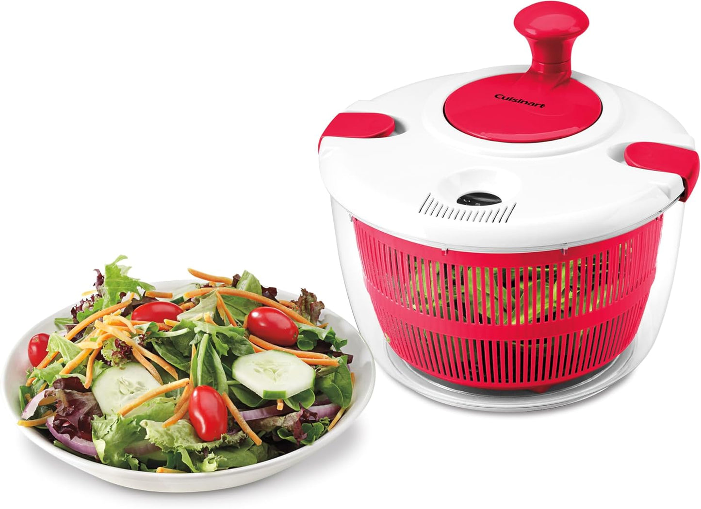 Cuisinart Large Salad Spinner- Wash, Spin & Dry Salad Greens, Fruits & Vegetables, 5qt, CTG-00-SASG Grey