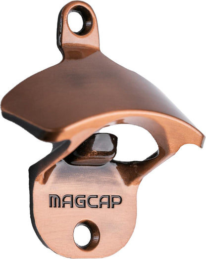 Outdoor Bottle Opener Wall Mounted - Style Magnetic Beer Bottle Opener that Catches Caps - Easy to Install and Incredibly Convenient (Gunmetal Black)