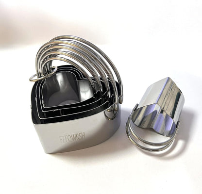 5-Piece Round Cookie Cutters Set with Handles, Stainless Steel Baking Tools for Biscuit/Sandwich/Cake/Bow Shapes - Precise Cutters for Cookies, Dumplings, Scones & Donut Decorations