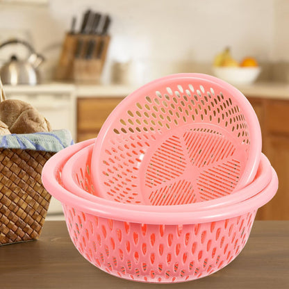 3-piece Sink Colander Strainer Basket Set Draining Basket for Food over Sink Colander Random Color