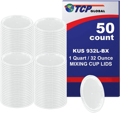 Custom Shop Paint Mixing Cups, 32-Ounce (Box of 100) - Plastic Measuring Cups for Liquids, Automotive Painting, Epoxy Resin, Acrylic Arts, Crafts, Disposable or Reusable, Graduated, Mixing Ratios