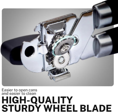 2Pcs Can Opener with Magnet Crank Can Openers Manual,Heavy Duty Commercial Can Opener with Rubber-coated Long Handles