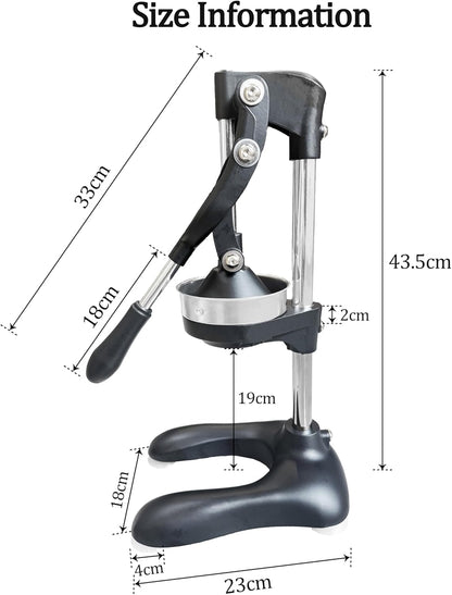 LIU&LIU Citrus Juicer with Lever Press,Hand Press Fruit Juicer with 304 Material Pressure Lid and Filter Screen, Removable and Easy to Clean,Silver