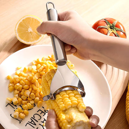 Upgrade 2 Pack Corn Peeler Stainless Steel Corn Cob Stripper Tool Corn Thresher from the Cob, Removes Corn Kernels From Corn Cobs In Seconds, Kitchen Gadget Set