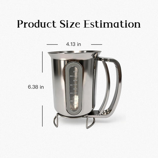 30oz Pancake Dispenser for Batter with Viewing Window, Pancake Batter Mix Bottle Ideal for Cupcakes, Muffins & Waffles Baking