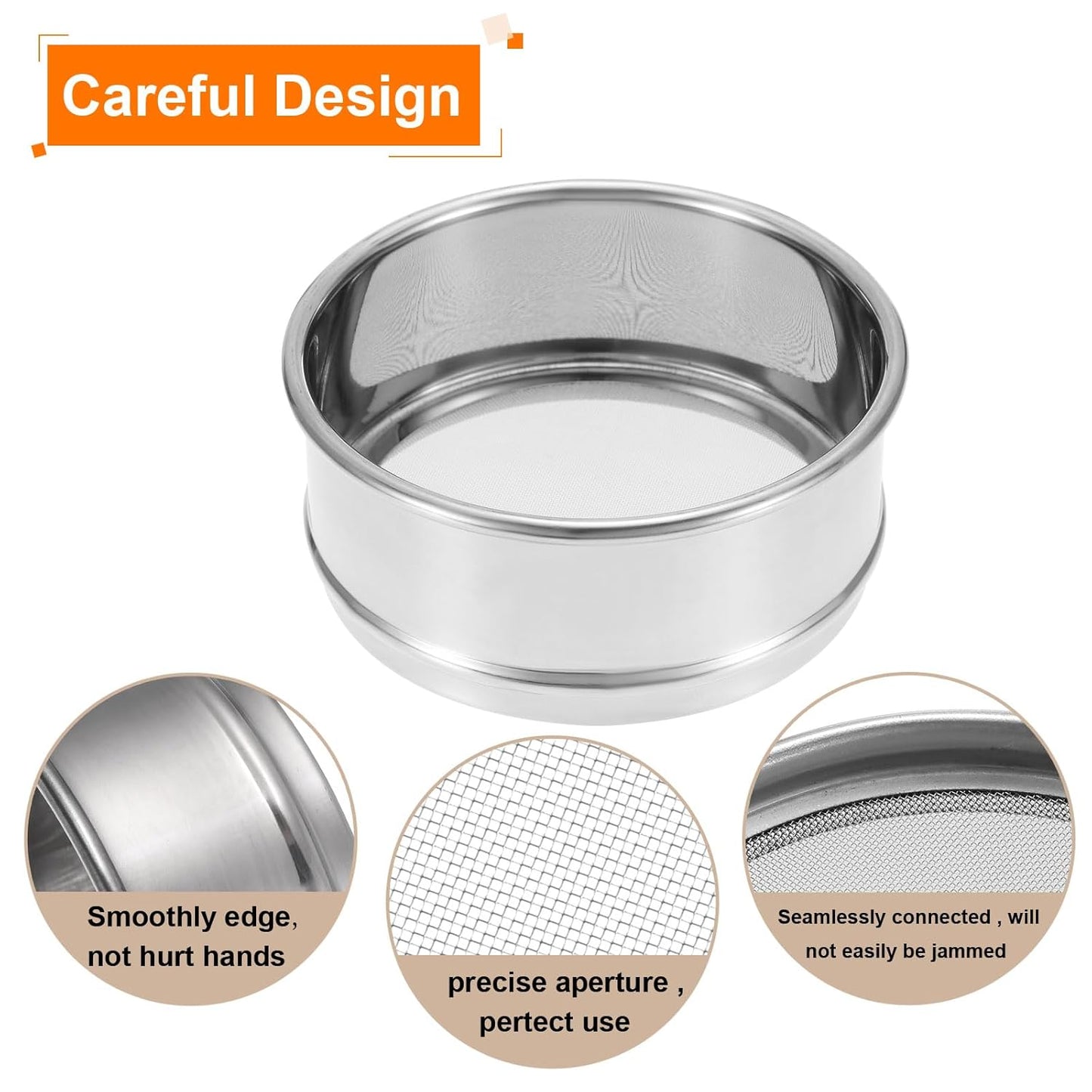 PATIKIL 150 Mesh Lab Sieve, 4" Diameter Test Sieve 304 Stainless Steel Wire Cloth (0.1mm) for Industrial Laboratory