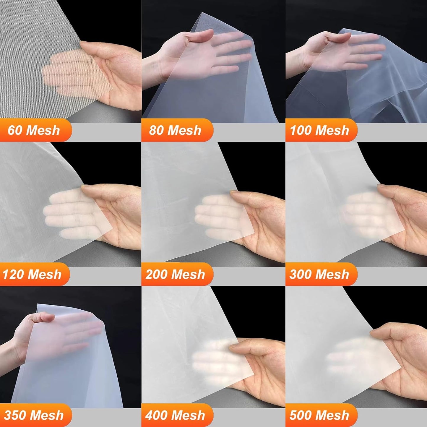 39 x 78 inch Food Grade Nylon Filter Mesh Fabric, 60 80 100 200 300 400 500 Mesh Filter, Ultra Fine Mesh Screen for Milk Juice Wine (200 Mesh)