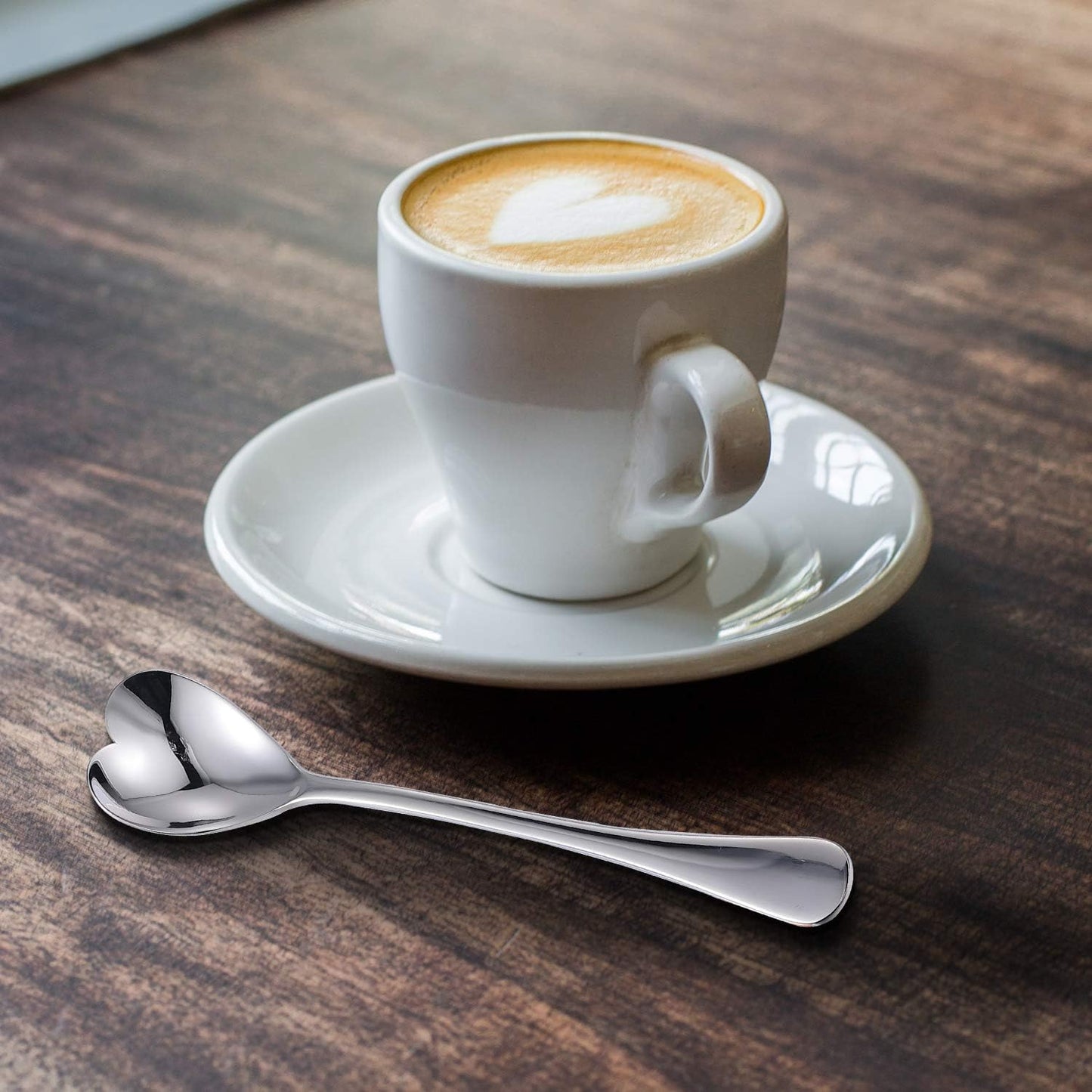 Mini Coffee Spoons, heart shaped, 4.9-inch18/10 Stainless Steel Spoon Set, set of 6