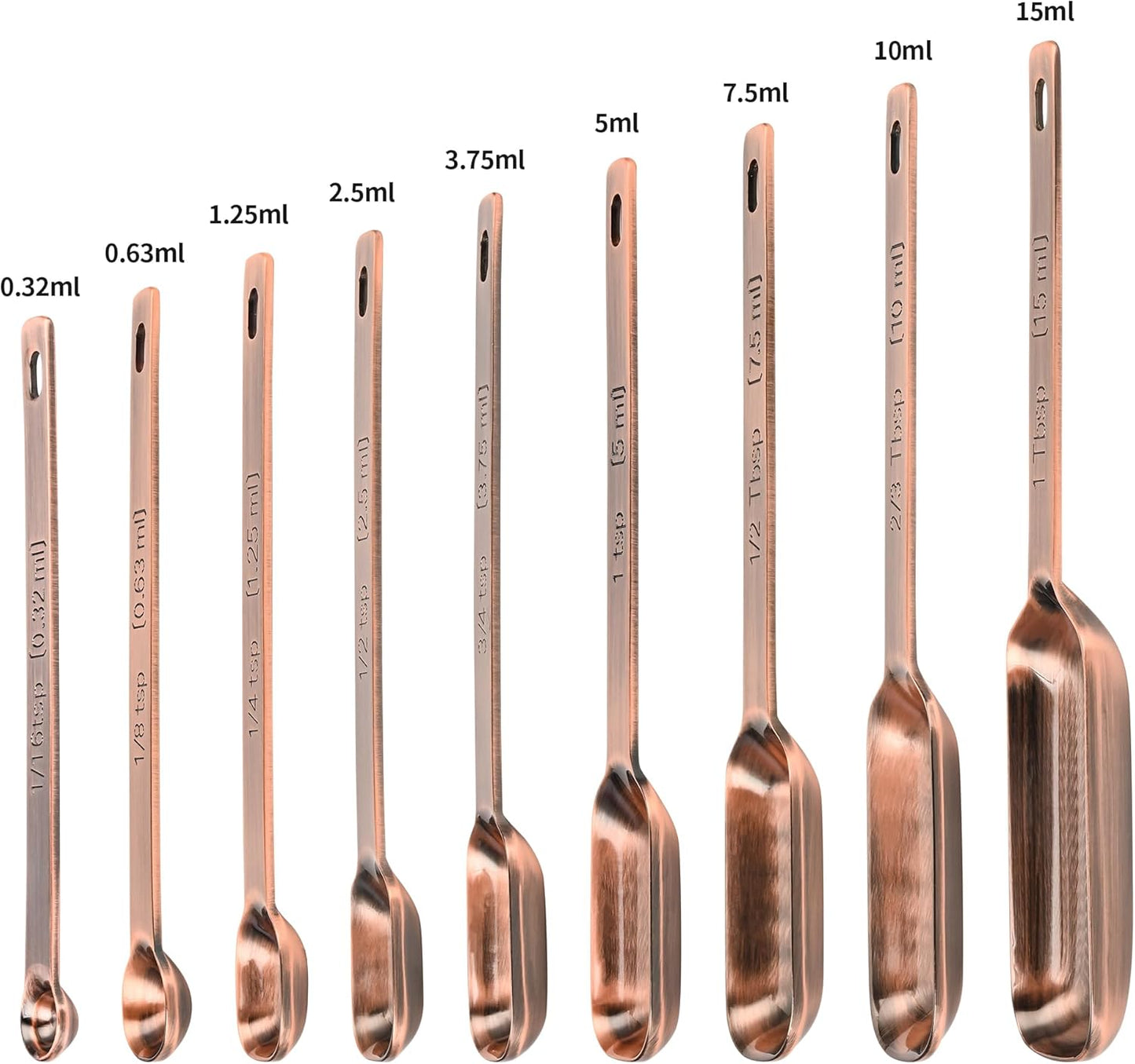 Copper Measuring Cups and Spoons Set, Stainless Steel Measuring Cups and Spoons Set 12, Metal Measuring Cups Set, 5 Measuring Cup Set and 6 Copper Measuring Spoons &Leveler for Kitchen