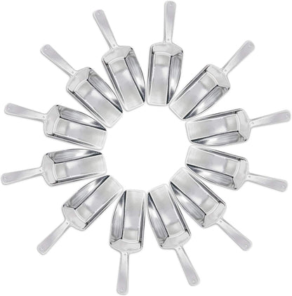 Super Z Outlet 5.5" Mini Acrylic Plastic Kitchen Scoops for Weddings, Candy Dessert Buffet, Ice Cream, Protein Powders, Coffee, Tea (Clear)